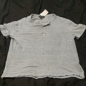 Banana Republic Men's Heathered Blue Button Down Shirt